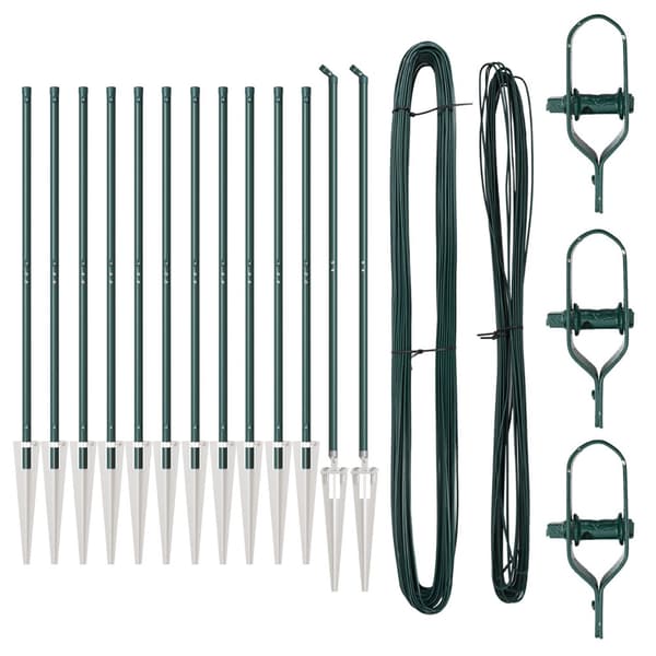 Markspikstolpe 13 st Grön Pulverlackerat stål