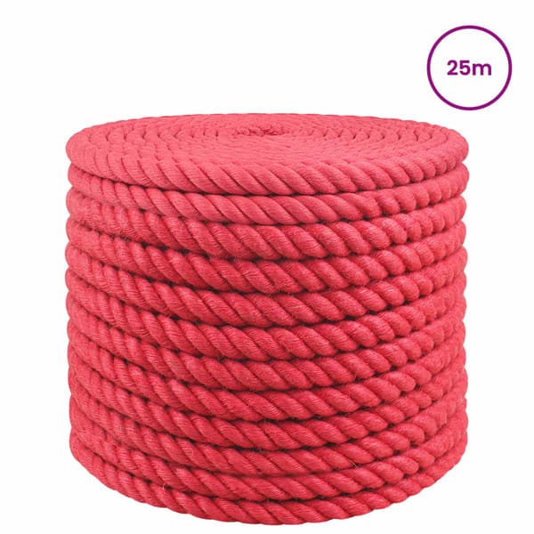 Juterep Röd 100% Tossa jute