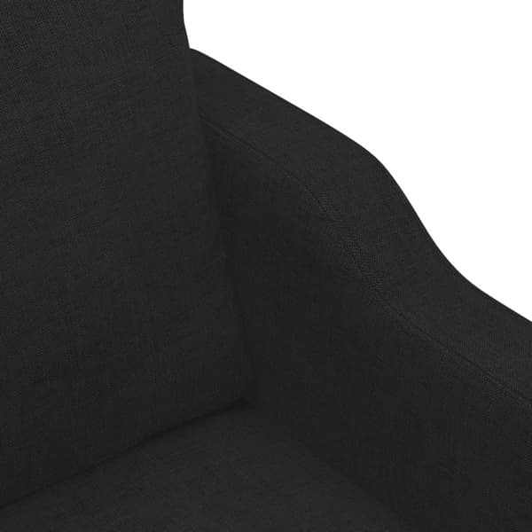 3-sitssoffa svart 180 cm tyg