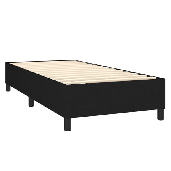 Boxspring-sängram svart 90x190cm tyg
