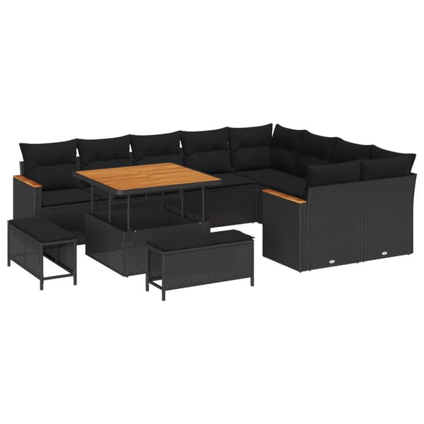 Trädgårdsoffset 12 pcs Svart konstrotting