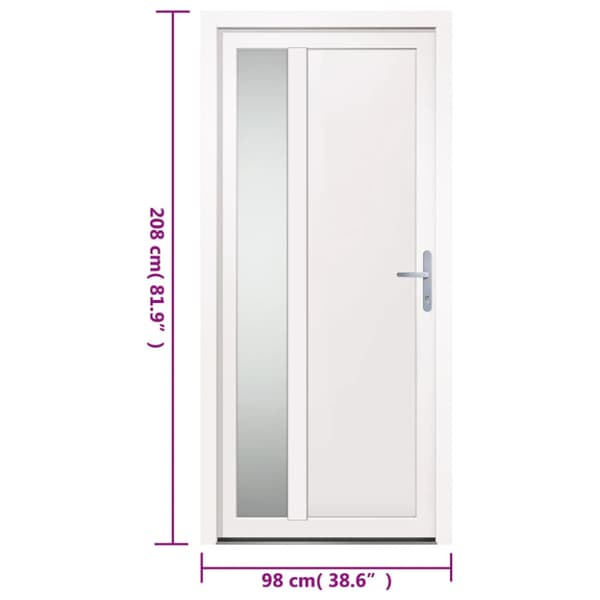 Ytterdörr vit 98x208 cm PVC