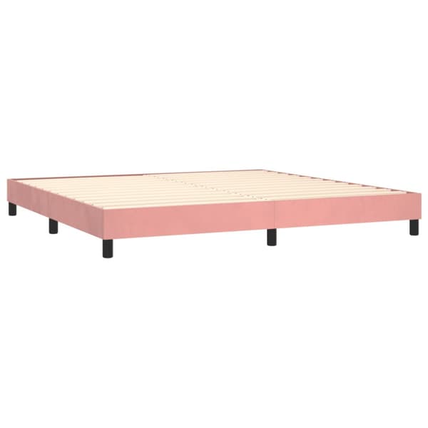 Ramsäng med madrass rosa 200x200 cm sammet