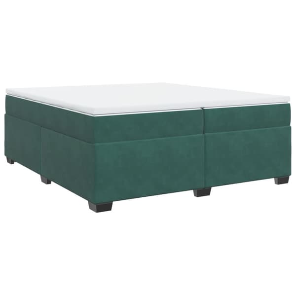 Ramsäng med madrass mörkgrön 200x200 cm sammet
