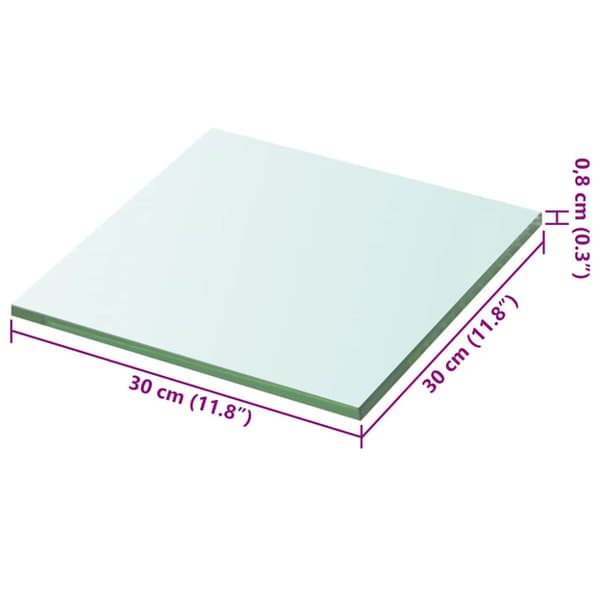 Hyllplan glas genomskinlig 30x30 cm