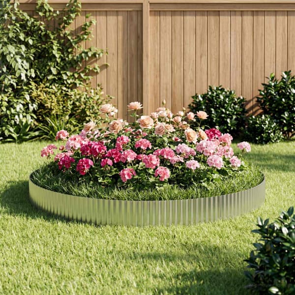 vidaxl Kant för gräsmatta 20 m x 30 cm Galvaniserat stål Silver