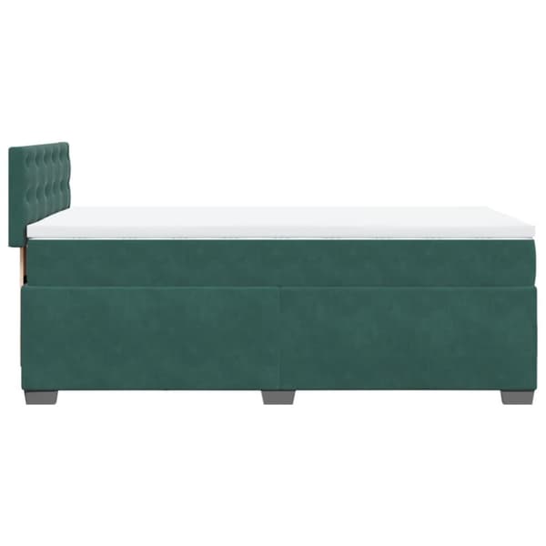 Ramsäng med madrass mörkgrön 100x200 cm sammet