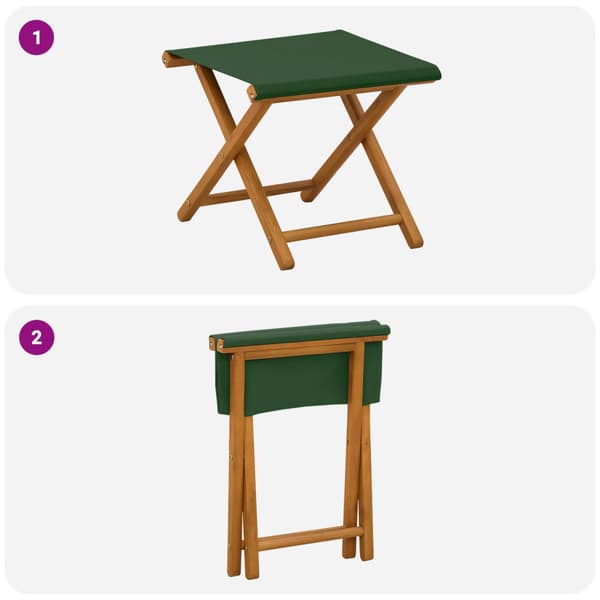 Deck Chair 2 pcs Massiv Eukalyptus Trä Grön