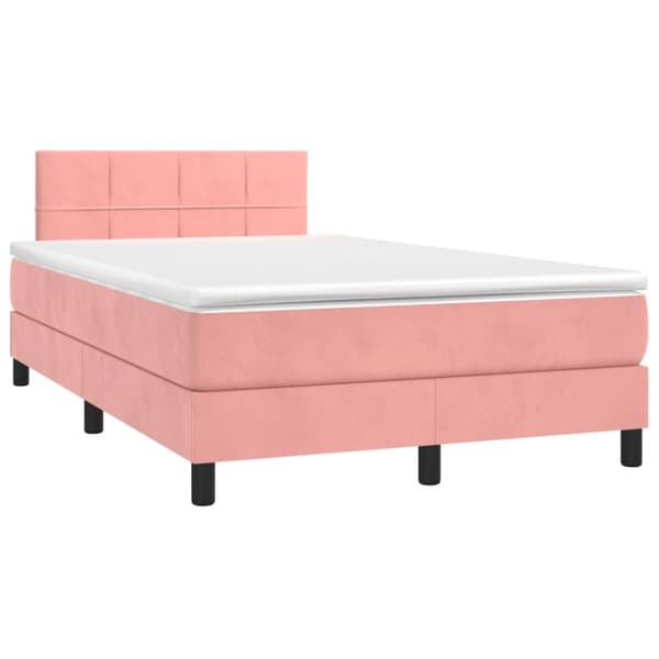 Ramsäng med madrass rosa 120x190 cm sammet