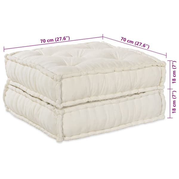 Modulsofa enhet 2 pcs Gräddvit 140 x 70 x 36 cm Tyg