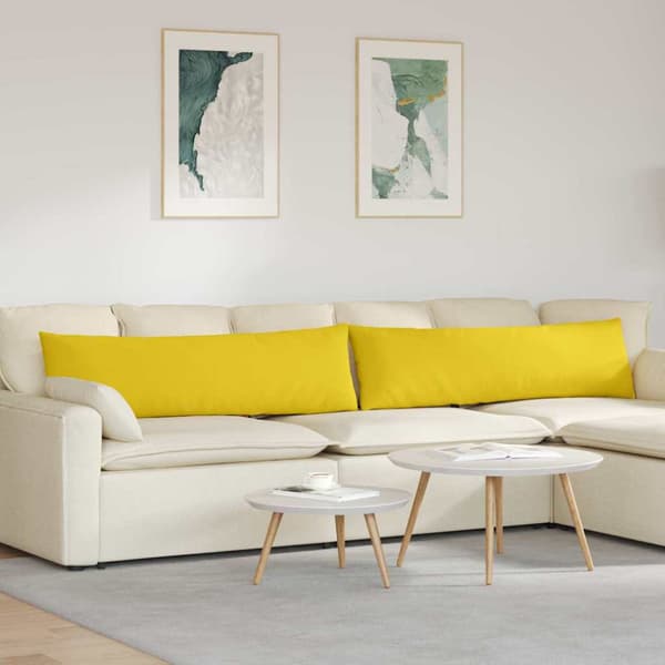 Sofakuddar 2 pcs Ljusgul 145 x 40 cm tyg