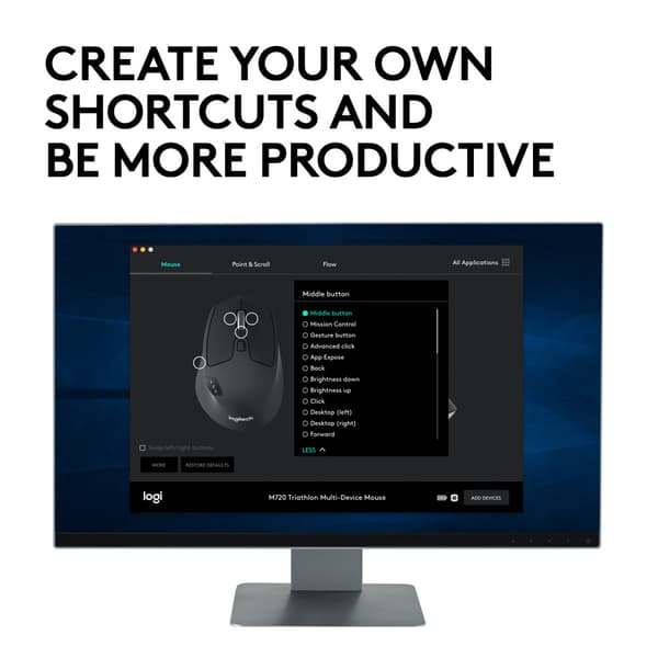 Logitech M720 datormöss högerhand Trådlös RF + Bluetooth Optisk 1000 DPI