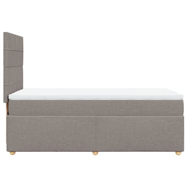 Ramsäng med madrass taupe 90x200 cm tyg