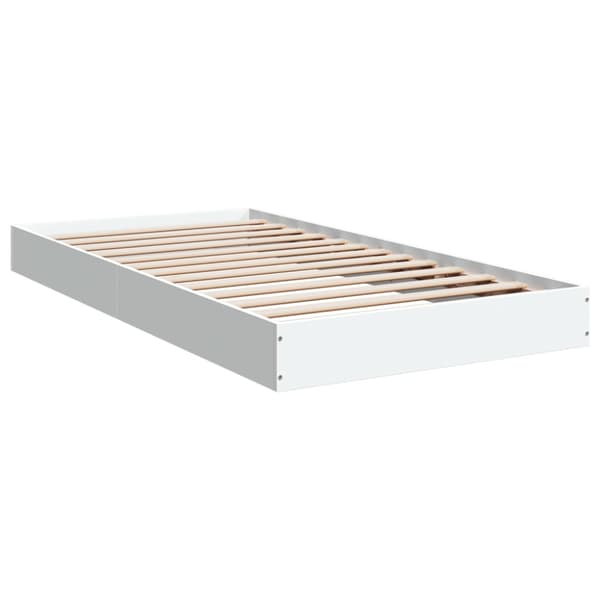 Sängram vit 90x190 cm konstruerat trä