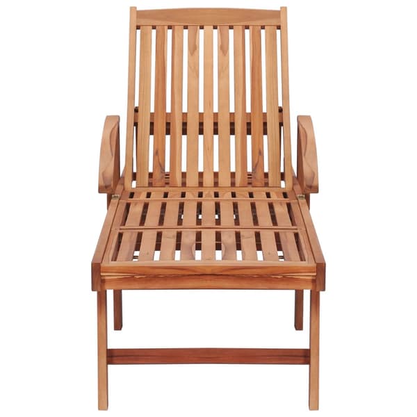 Solsäng med kungsblå dyna massiv teak