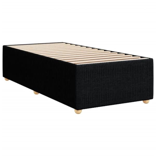 Ramsäng med madrass svart 80x200 cm tyg