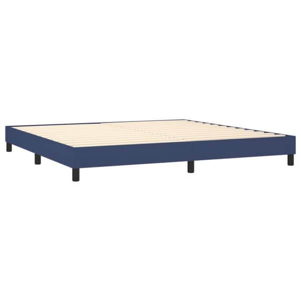 Ramsäng med madrass blå 200x200 cm tyg