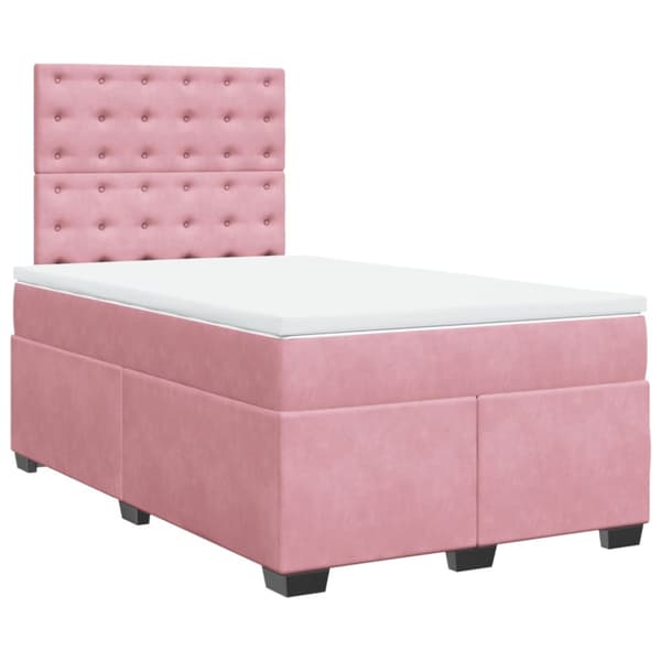 Ramsäng med madrass rosa 120x200 cm sammet