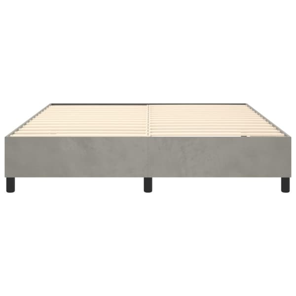 Boxspring-sängram ljusgrå 200x200 cm sammet