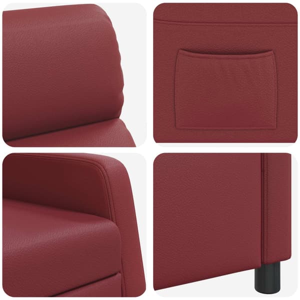 Recliner Vinröd Konstläder