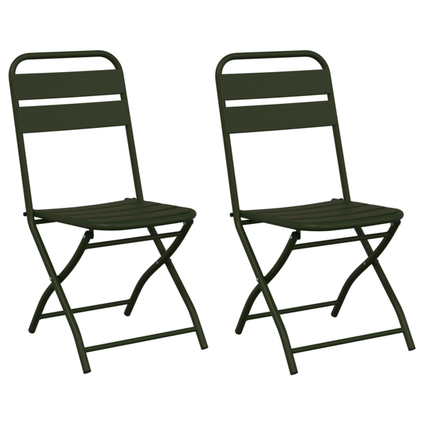 Fällstol för trädgård 2 pcs Grön 42 x 52 x 82cm