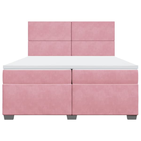 Ramsäng med madrass rosa 200x200 cm sammet