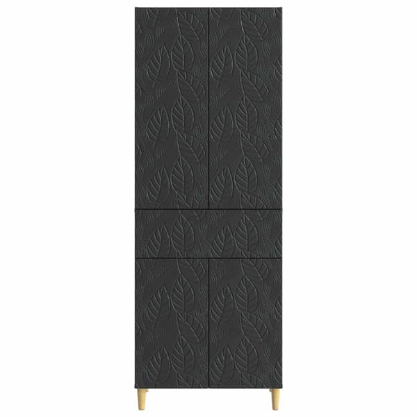 Skåpset 2 pcs Svart Konstruerat trä