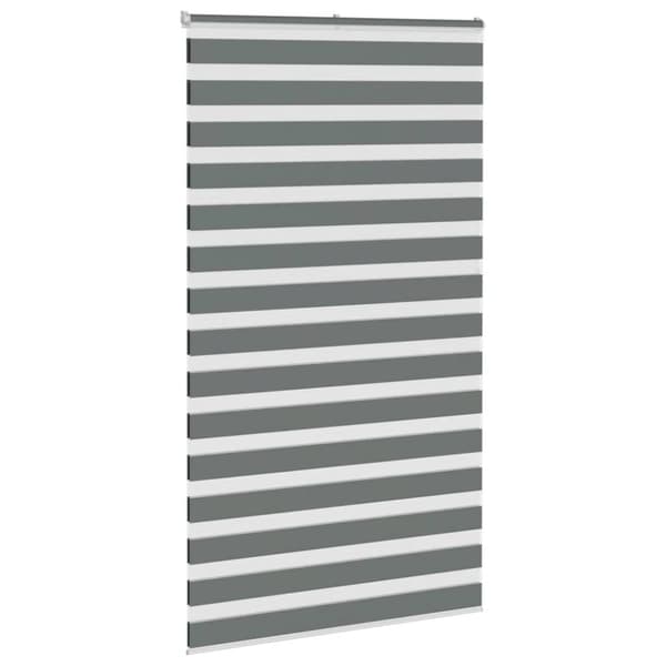 Rullgardin zebra mörkgrå 135x200 cm tyg bredd 130,9cm polyester