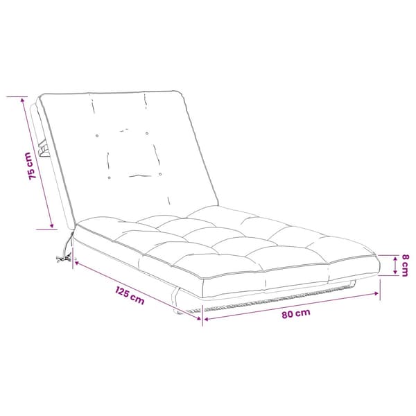 Solstol Kudde VIANEN 100% Polyester Röd 200 x 80 x 8 cm