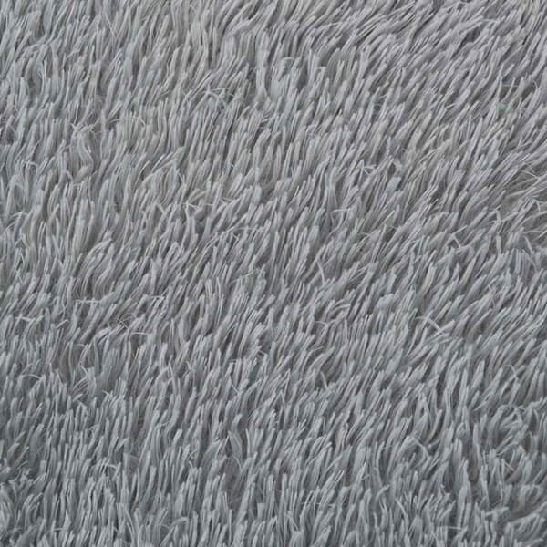 Ryamatta med lång lugg NAVARRA silvergrå 200x290 cm polyester