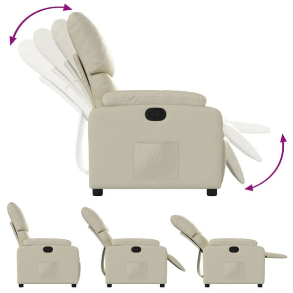 Reclinerfåtölj gräddvit konstläder