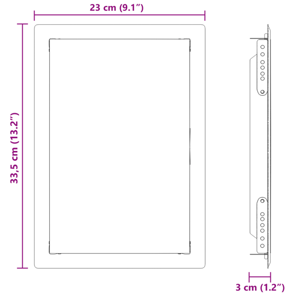 Åtkomstpanel Vit 33,5 x 23 x 3 cm Stål