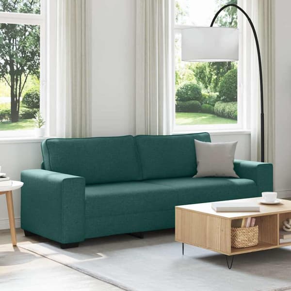 3-sitssoffa mörkgrön 220x77x82 cm tyg