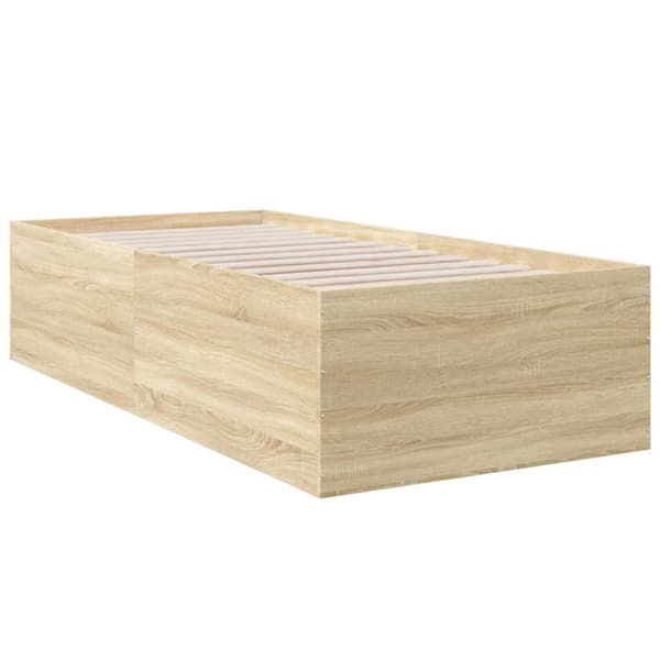 Sängram sonoma-ek 90x200 cm konstruerad trä