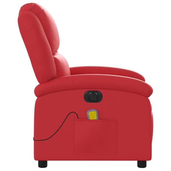 Elektrisk massagefåtölj röd konstläder