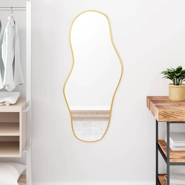 Väggspegel guld 100x45 cm
