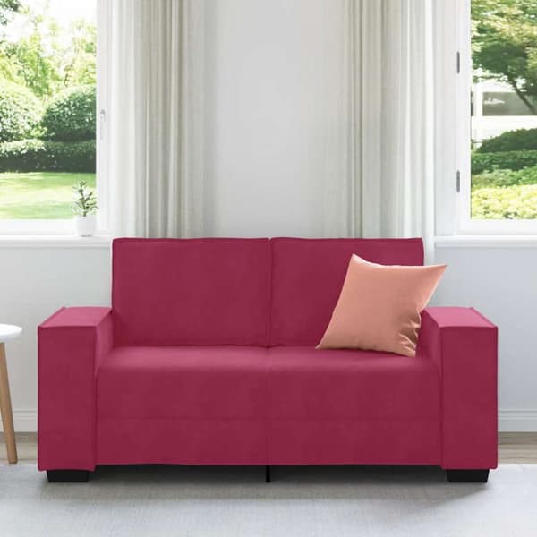 2-sitssoffa vinröd 160x78x84 cm sammet
