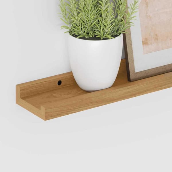 Vägg hylla Väggmonterat 2 pcs Brun 40 x 9 x 3 cm