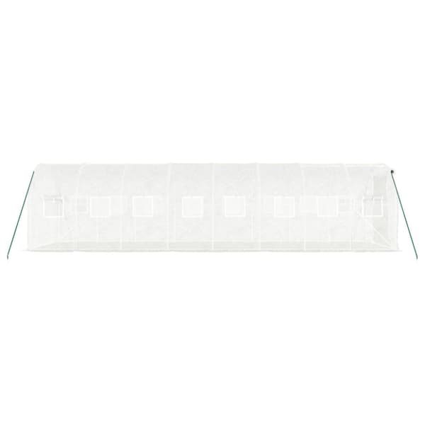 Växthus med stålram vit 16 m² 8x2x2 m
