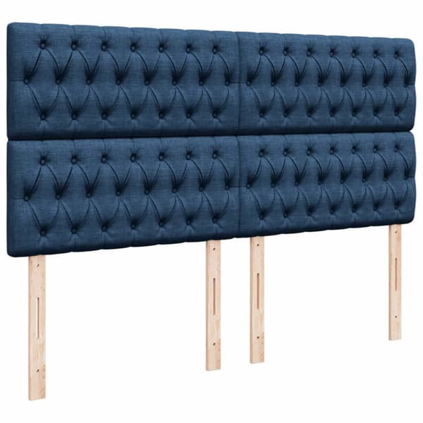 Ramsäng med madrass blå 200x200 cm tyg