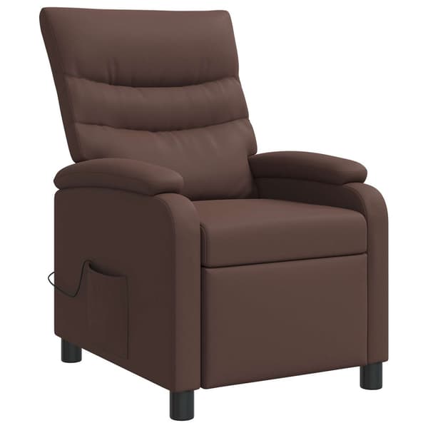 Massagefåtölj Brun Konstläder