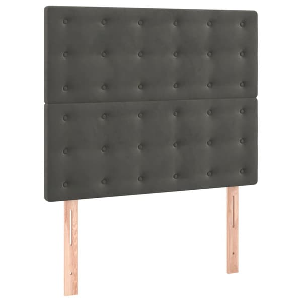 Ramsäng med madrass mörkgrå 90x190 cm sammet
