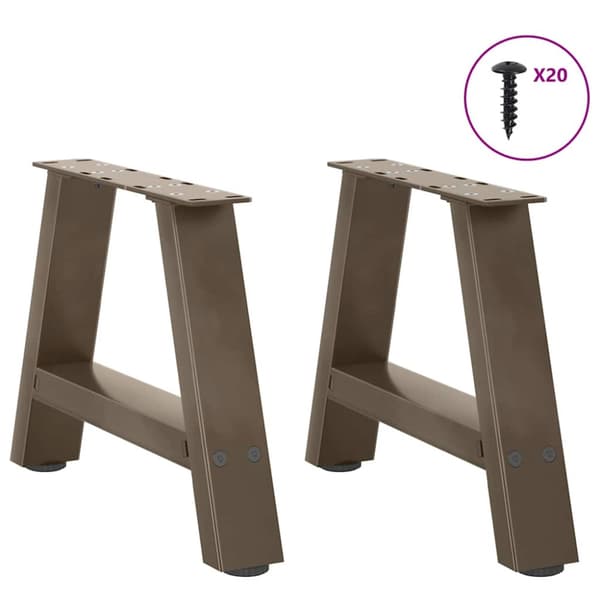Soffbordsben A-formade 2 st 40x(30-31) cm stål