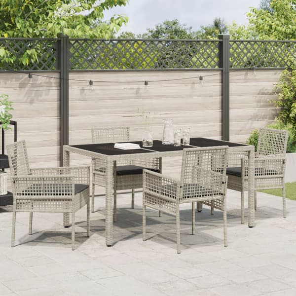 Trädgårdsmöbelset 5 pcs Ljusgrå konstrotting
