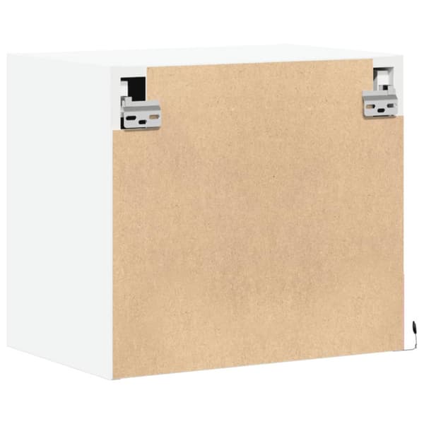 Väggmonterade sängbord med LED-lampor 2 st vit