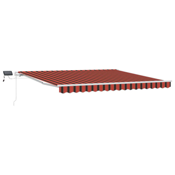 Utfällbar markis orange och brun 400 × 300 cm Tyger och Stål