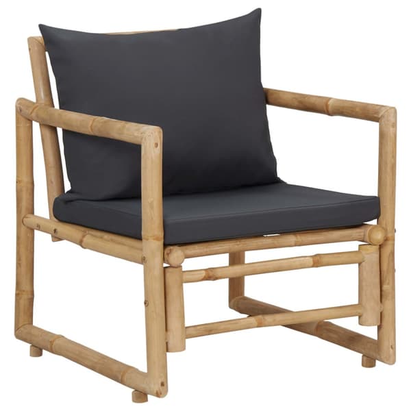 Loungegrupp för trädgården med dynor 4 delar bambu