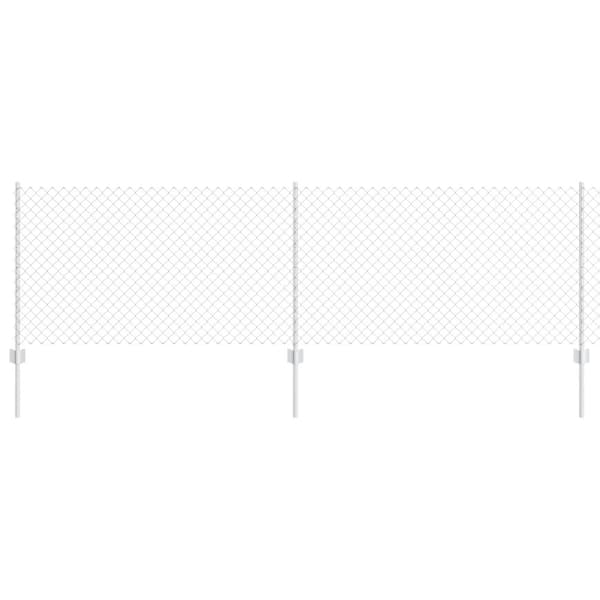 Stängsel med stolpe Silver 0,8 x 10 m Stål