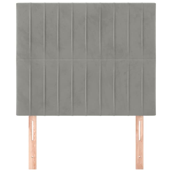 Sänggavel ljusgrå 80x5x118/128 cm sammet
