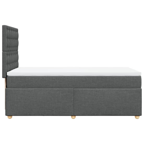 Ramsäng med madrass mörkgrå 100x200 cm tyg